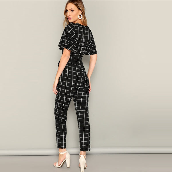 Alora Grid Print Playsuit