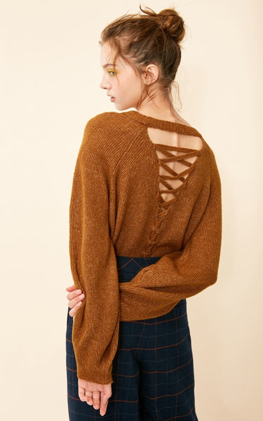 Lacy-Back Sweater