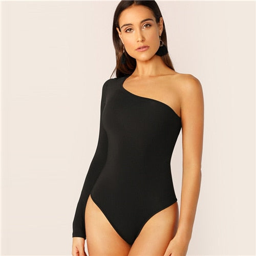 One Shoulder One Basic Bodysuit